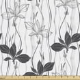 thumbnail image 1 of Flower Fabric by the Yard Design Floral Pattern with Plantain Greyscale Print Decorative Upholstery Fabric for Sofas and Home Accents  by Ambesonne, 1 of 4