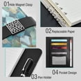 thumbnail image 4 of Leather Notebook with Pen Holder Writing Notepad Includes 100 Pages Lined Journal Intricate Blue Block Pattern, 4 of 6