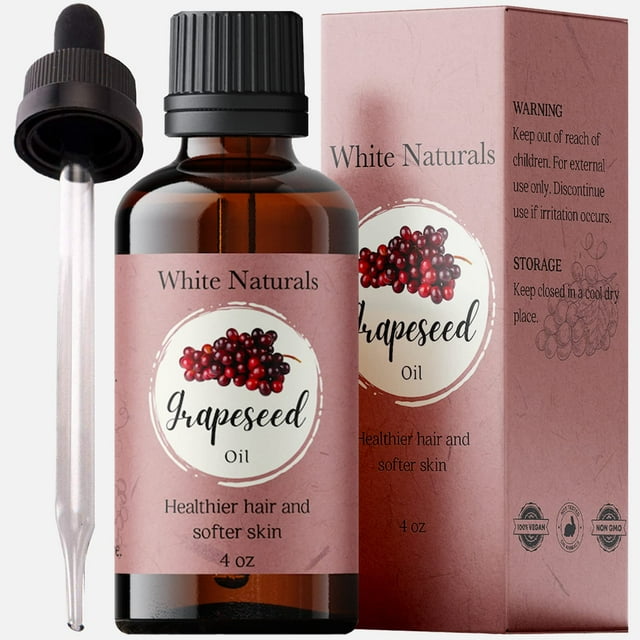 Aceite de semilla de uva White Naturals orgánico para piel y cabello, 100 ml