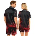 thumbnail image 5 of Halloween Couple Pajamas Matching Sets Halloween Pajamas Spooky Pajamas Women Button Up Pajamas Halloween Pj Set Couple Pajama Sets Soft Cotton Button Down Pajamas Men Women Sleepwear, Red, L, 5 of 5