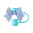 thumbnail image 1 of Cute Bow Straw Topper, Reusable Silicone Splash-Proof Cover, Fit 10mm Caliber Drinking Straws, 1 of 6