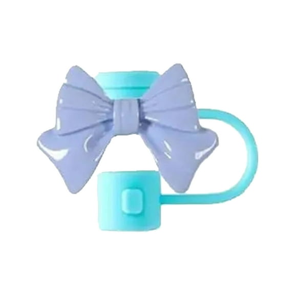 Cute Bow Straw Topper Silicone for Drinking Straw Splash Proof