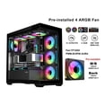 thumbnail image 3 of SAMA SV01 Mid Tower ATX Gaming PC Computer Case Black, 4 Addressable RGB Fans Pre-Installed, Tempered Glass Side Panel, Back Plug Motherboard Design, 3 of 7