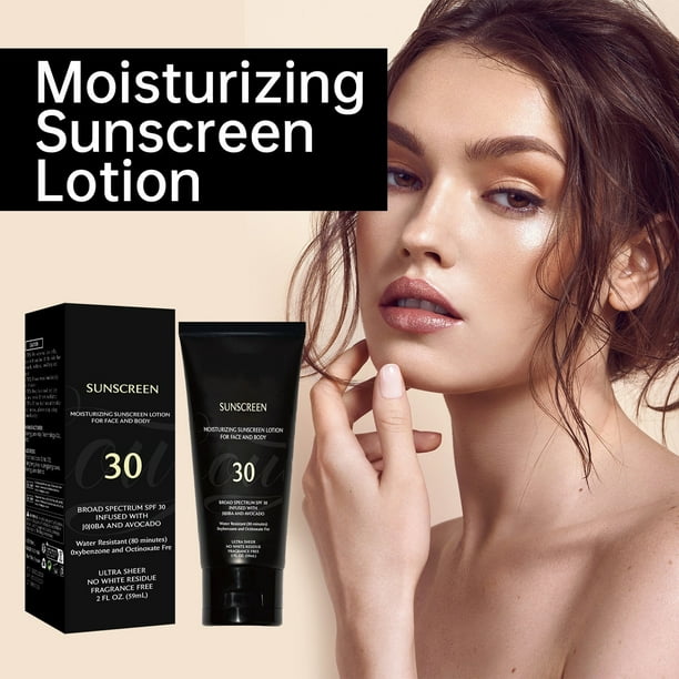 Protector solar blanqueador SPF30+ para piel con melanina Protector solar hidratante natural para rostro y cuerpo Ingredientes naturales Todo tipo de piel Bloquea los rayos UV 59 ml