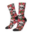 thumbnail image 1 of Fotbe Skull and Roses Calcetas Largas con Estampado para Hombre y Mujer – Calcetas de Compresión Transpirables y Elásticas, Viajar y Uso Diario Talla 5-11, 1 of 6