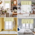 thumbnail image 5 of Yellow Striped Kitchen Curtain Valances for Windows Farmhouse Short Curtains, Modern Simple Farmhouse Beige Vintage Rod Pocket Valance Curtain for Bedroom Cafe Living Room 54"x18", 5 of 8