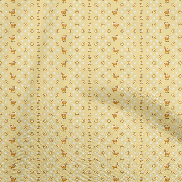oneOone Mousseline de Viscose Jaune Pâle Tissu Matière pour Robe Animal Tissu Imprimé Tissu au Mètre 42 Pouces de Large