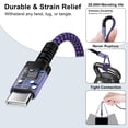 thumbnail image 5 of 3 Port USB Wall Charger, KIGPOZI Type C Charger Block with 3pack USB C Cable Phone Cables Cables Type C Charging Cords, Android Charger USB Plug Power Station Charging Brick Type C Block[Purple], 5 of 9
