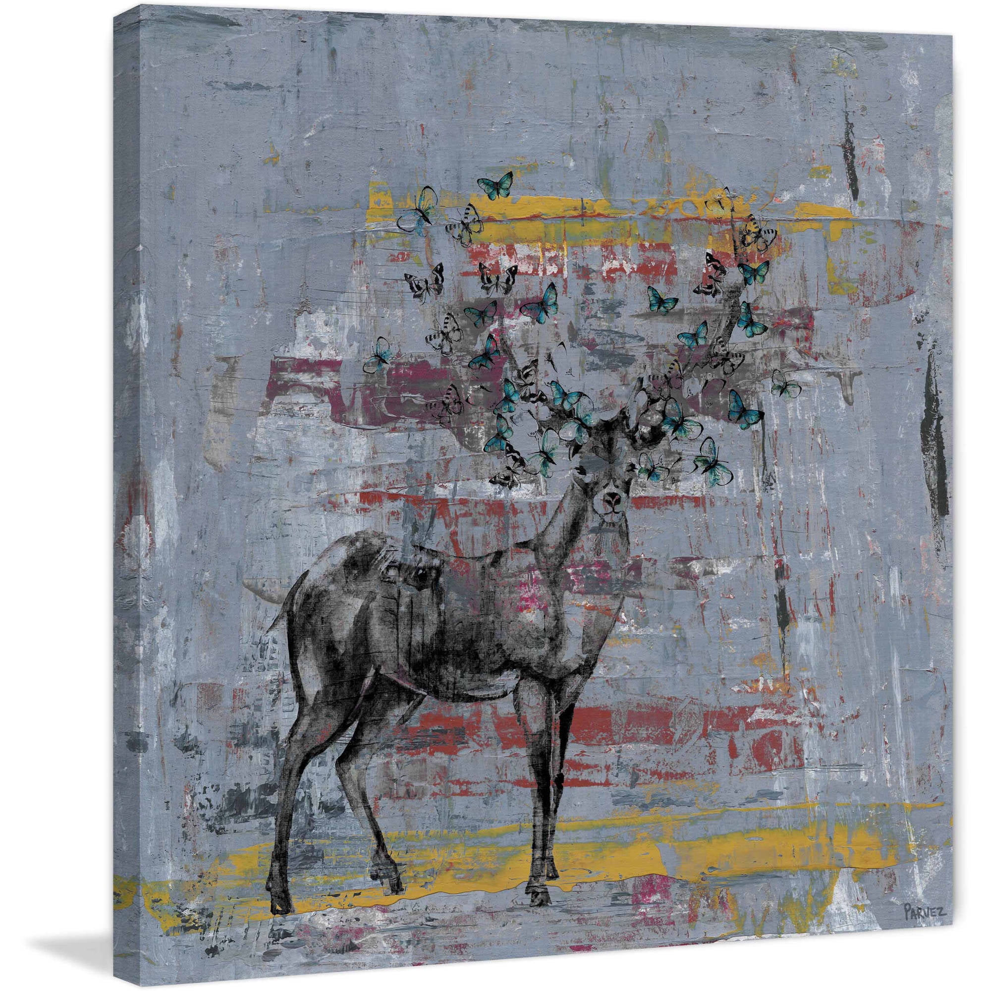 Full Antlers Painting Print on Wrapped Canvas