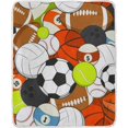 thumbnail image 2 of SKYSONIC Velvet Plush Throw Thermal Blanket - 4x5FT - Sports Colorful Balls Printed for Couch Bed Sofa Car, 2 of 5