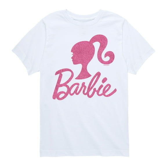 Barbie - Barbie Logo Pink Glitter Transfer - Toddler And Youth Short Sleeve Graphic T-Shirt