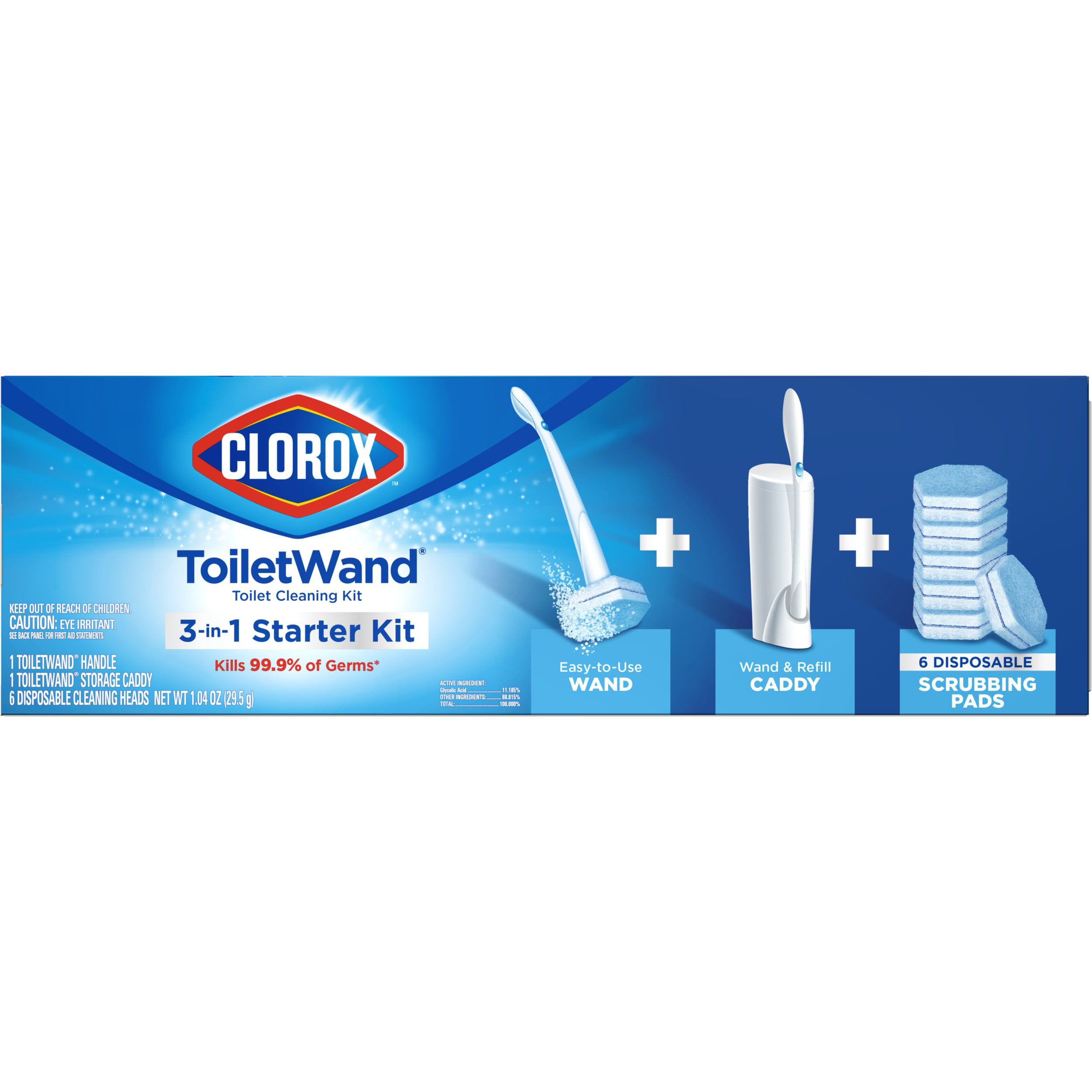Clorox Disposable Toilet Cleaning System - 1 ToiletWand, 1 Storage Caddy and 6 Refill Heads