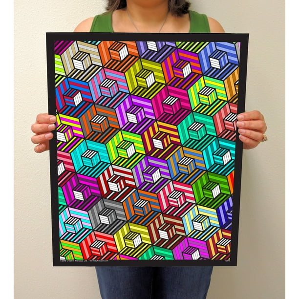 Cubes 16x20 Fuzzy Poster