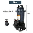 thumbnail image 4 of iMeshbean 2HP Submersible Sump Pump 1500W Cast Iron Sewage Pump 6498GPH w/26ft Cord 110V, 4 of 10