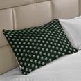 thumbnail image 2 of Alien Knitted Quilt Pillowcover, Supernatural Martiansal Beings from Other Planets Head of an Alien, Standard King Size Pillow Cover for Bedroom, 30" x 20", Fern Green Black, by Ambesonne, 2 of 2