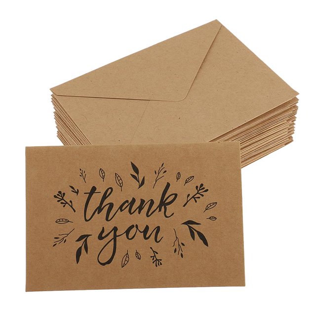 Abbracc 20pcs Kraft Paper Thank You Cards with Envelopes for Christmas Greetings # 9 9