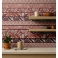 thumbnail image 4 of S4Sassy Self-Stick Decorative Boho Wallpaper, Handblock Striped Wall Paper, Textured Vinyl Waterproof Contact Paper, Brown, 25"X120" Removable Renter Wall Covering For Bedroom, Dining Room, 4 of 9