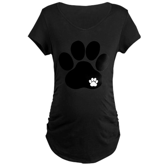 CafePress - Double Paw Print Maternity Dark T Shirt - Maternity Dark T-Shirt