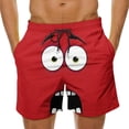 thumbnail image 1 of Ceisia Men's Shocked Emoji Print Beach Shorts 4-Way Stretch Drawstring Swim Trunks (Multiple Colors) Gifts, 1 of 5