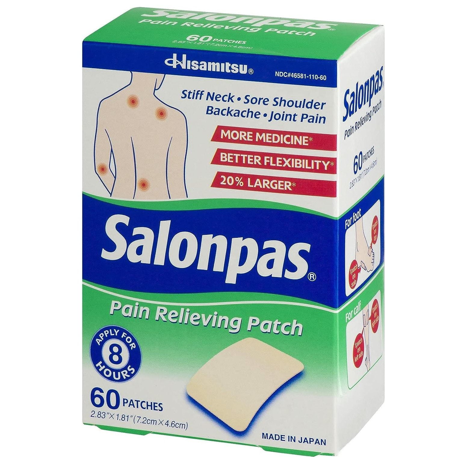 Salonpas Pain Relief Patches 60 Ea - Pack of 3