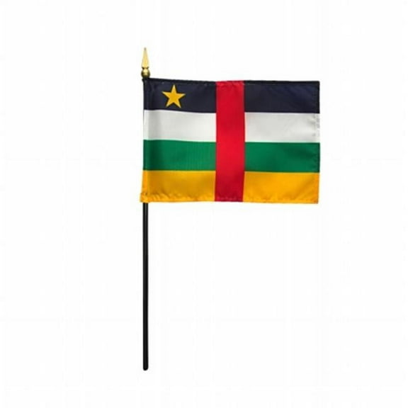Annin Flagmakers 210028 4 x 6 in. Eb Central African Republic Mounted - 12 Pack