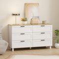 thumbnail image 2 of HOMCOM Commode à 6 Tiroirs, Commode Double pour Chambre, Blanc, 2 of 10