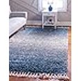thumbnail image 3 of Unique Loom Hygge Shag Plush & Cozy Area Rug 4' x 6' Rectangle Blue/Ivory, 3 of 4