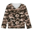 thumbnail image 4 of Ugoldhm Girls Camo Shirts V Neck Tunic Printed Tops Fall Going Out Outdoor Workout Tees, 4 of 8