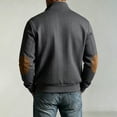 thumbnail image 6 of SGFCWSX Men's Lightweight Jacket Regular Fit Bomber Collar Full Zip Cable Knit Elbow Patches Jackets with Pockets Dark Gray Size XL, 6 of 8