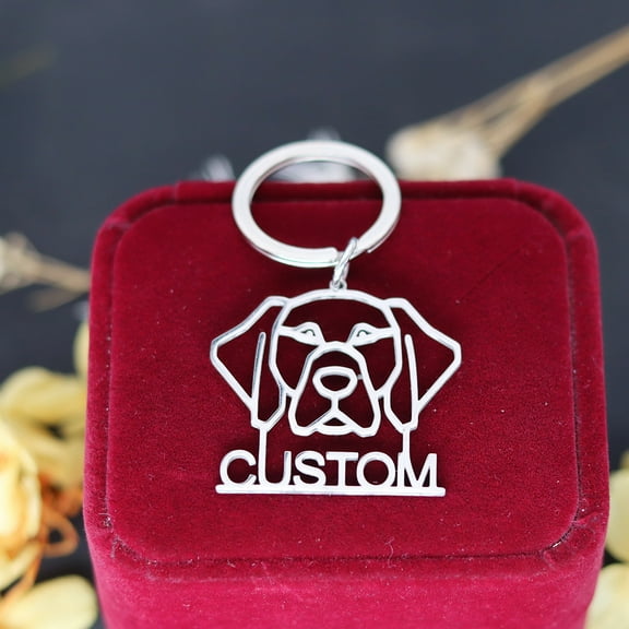 Dog Keychain Customized Name Pet Animal Key Chain Stainless Steel Laser Engraved Nameplate Keyring Memorial Lover Gift