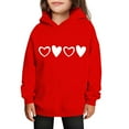 thumbnail image 2 of ATOGUTA Valentine's Day Sweatshirts for Girls Hooded Heart Graphic Sweatshirt Fall Winter Kid Long Sleeve Shirt Pullover Top Size 3T-14, Red, 2 of 5