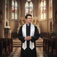 thumbnail image 7 of Reversible Embroidery Clergy Stole with Crossed Design Tassels for Priests Pastors Services Religious Ceremonies Reversible Clergy Stole, 7 of 7
