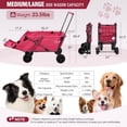 thumbnail image 2 of REDCAMP Folding Dog Wagon Cart Heavy Duty, 220L Large Collapsible Utility Cart with Extendable Rear End & Tailgate, Pet Dog Stroller for Sports Shopping Outdoor, Pink, 2 of 9