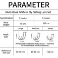 thumbnail image 4 of HUGFEGWE Multi-Hook Artificial Fly Fishing Lure Set, Bionic Fly Fishing Bait with 2 Throwing Aids, Quick Strike Fly Bait, Fly Hook Soft Bait, Handmade Lures Kit, for Freshwater Saltwater AZ824-13858, 4 of 7