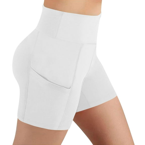 LAJPXKHY Plus Size Yoga Shorts with Pockets for Women Elastic High Waisted Butt Lifting Workout Gym Yoga Short Leggings
