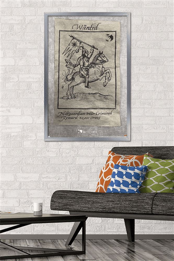 Netflix The Witcher Season 2 - Wanted War Criminal Wall Poster, 22.375" x 34", Framed
