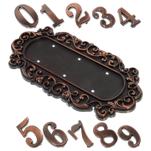 Hytrove 1 Set Dark Brown Acrylic Waterproof Door Number Sign for House Front Door Decoration 11.8X3.3X0.4in