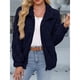 thumbnail image 4 of Chaqueta Suave y Cálida con Cremallera y Larga para Mujer Azul Marino L, 4 of 7