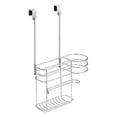 thumbnail image 5 of mDesign Metal Bathroom Over Cabinet 2 Section Hair Care Storage Basket, Chrome, 5 of 6