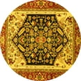 thumbnail image 1 of Ahgly Company Indoor Round Abstract Yellow Modern Area Rugs, 5' Round, 1 of 4