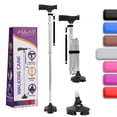 thumbnail image 1 of Bastón Allay para hombre y mujer: plegable, ajustable y plegable para personas mayores, con equilibrio, de pie, punta pivotante, resistente, con bolsa de viaje | Bastones para personas mayores - Plate, 1 of 5