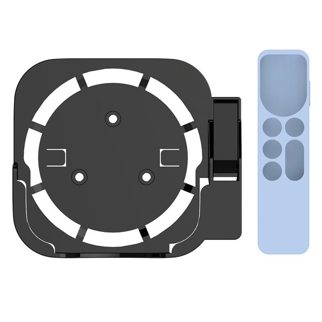 Soporte para decodificador Irfora Set-top box de pared con soporte para control remoto Juego de funda protectora compatible con Apple TV2 / 3/4/5/6 Negro + Azul Irfora Soporte para decodificador