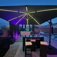 thumbnail image 4 of PURPLE LEAF 10 Feet Patio Umbrella with Base Outdoor Cantilever Solar Powered LED Square Umbrella Aluminum Offset Umbrella with 360-degree Rotation for Garden Deck Pool Patio, Navy Blue, 4 of 13