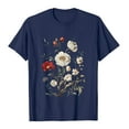 thumbnail image 4 of Chiccall Womens Floral Graphic Tees Round Neck Short Sleeve T Shirts Cute Boho Summer Loose Tops Navy XL, 4 of 4
