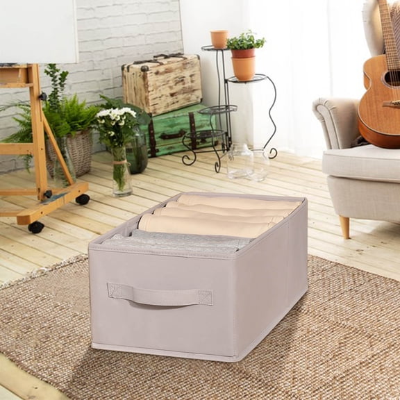 HBBKVI Fabric Storage Bins with Handles, Collapsible Storage Basket for Home Shelves, Bedroom Organizer Clothing Storage Box