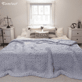 thumbnail image 5 of Comtest Chunky Knit Throw Blanket Chenille, Light Gray, 40"x60"(Love Seat), 5 of 7