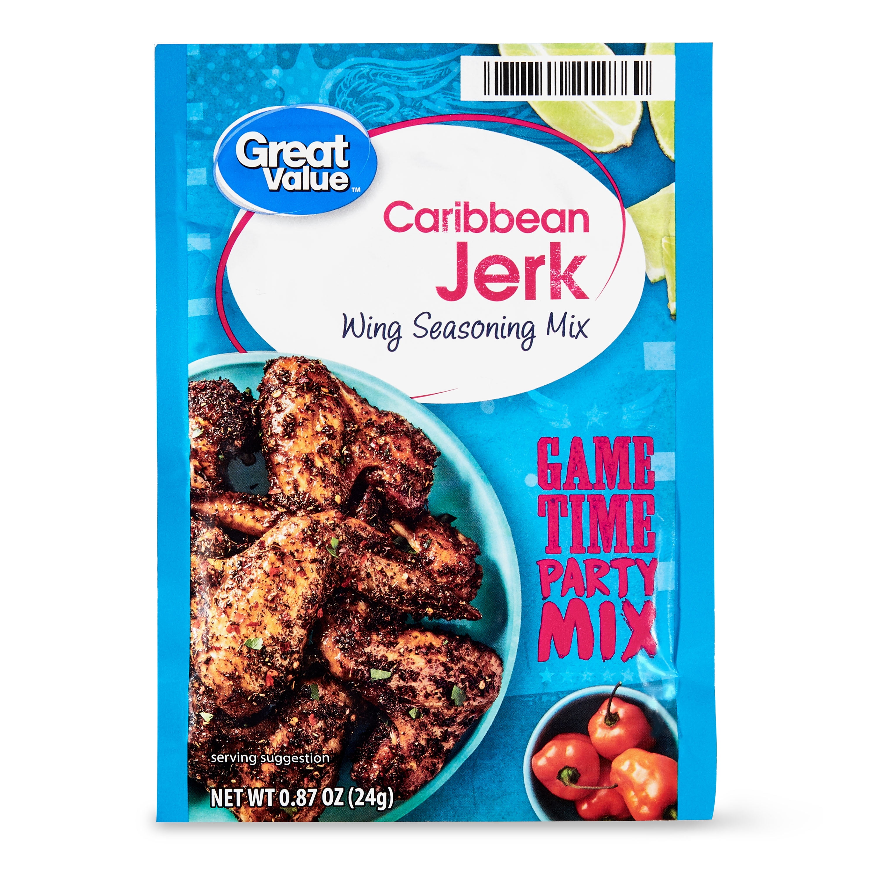 Great Value Caribbean Jerk Wing Seasoning Mix 0 87 Oz Walmart Com Walmart Com