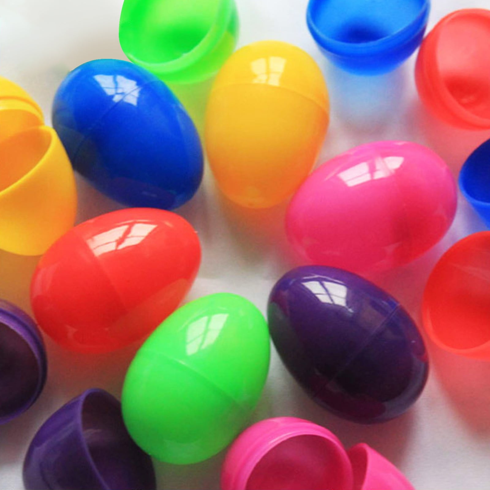 Homesteed 100pc Fillable Easter Eggs Empty Hinged Easter Decorations Pop Proof Seal for Easter Hunt and Tossing Gifts