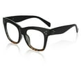 thumbnail image 7 of MARE AZZURO Oversized Reading Glasses Women Big Square Readers 100 150 200 250 300 350 (Black-brown, 2.50), 7 of 7