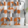 thumbnail image 2 of Burnt Orange Gray Geometric Fabric Shower Curtain Abstract Mid Century Washable Shower Curtains for Bathroom, Waterproof Bath Curtain with Hooks Home Decor 72x84in, 2 of 8